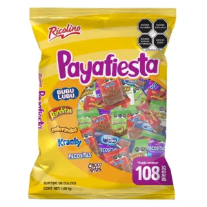 Ricolino Payafiesta Surtido de Dulces 108 pzas 1.65 kg
