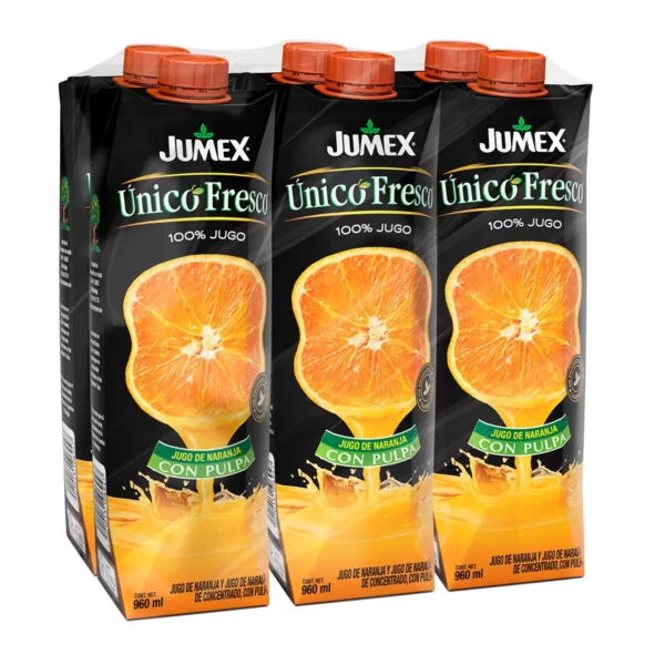 Jumex Único Fresco Jugo de Naranja 6 pzas de 960 m