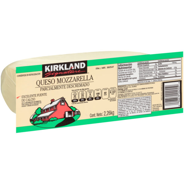 Kirkland Signature Queso Mozzarella Barra 2.26 kg