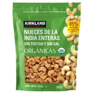 Kirkland Signature Nueces de la India Orgánicas sin Tostar y sin Sal 1.13 kg