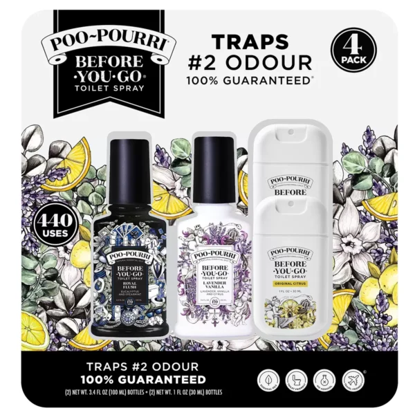 Poo Pourri Aromatizante en Spray para Baño 4 pzs