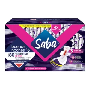 Saba Buenas Noches Extra Toallas Femeninas 80 Pzas