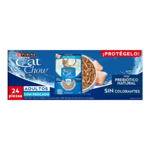 Cat Chow Purina Alimento Húmedo Adulto Sabor Pescado 24 pzas 85 g