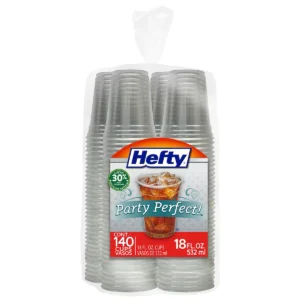 Hefty Vasos de Plástico Transparentes 140 pzs de 532 ml