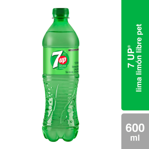 Refresco 7 Up Libre Sabor Lima-Limón 600 Ml
