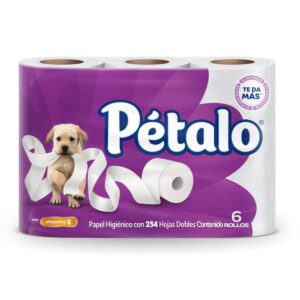 Papel Higiénico Pétalo Ultra Jumbo 234 HD Vitamina E con 6 pz