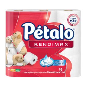 Papel Higiénico Pétalo Rendimax 455 HD con 9 pz