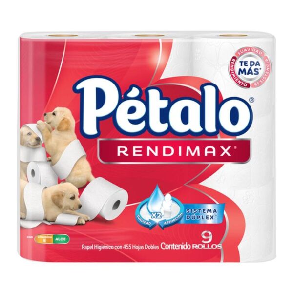 Papel Higiénico Pétalo Rendimax 455 HD con 9 pz