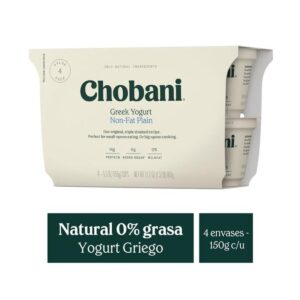 Yogurt Chobani Pack Natural con 4 pz