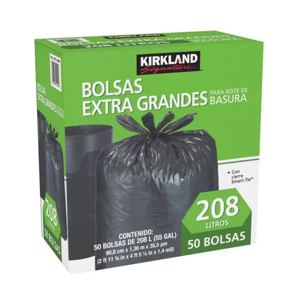 Kirkland Signature Bolsas para Bote de Basura 50 pzas de 208 l