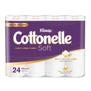 Papel Higiénico Kleenex Cottonelle Soft 200 HD Extracto de Algodón con 24 pz