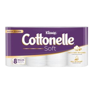 Papel Higiénico Kleenex Cottonelle Soft 280 HD Extracto de Algodón con 8 pz
