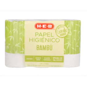 HEB Mundo Verde Papel Higiénico Bambú de 380 Hojas con 12 pz