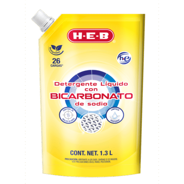 Detergente Liquido HEB Ropa con Bicarbonato 1.3 Lt