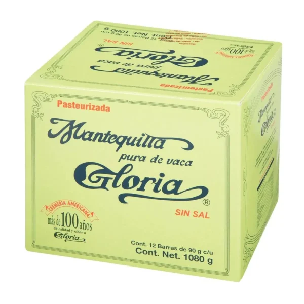 Mantequilla Gloria sin Sal 12/90 G