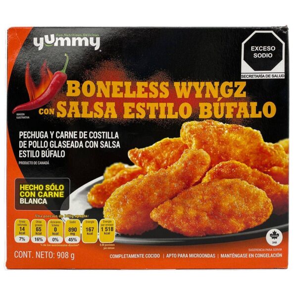 Yummy Boneless Wynz Con Salsa Estilo Bufalo 908 g