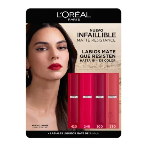 L'Oréal Paris Le Matte Resistance Labial Líquido 4 pzas
