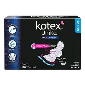 Kotex Unika Maxi Comfort Toalla Femenina 90 pzas