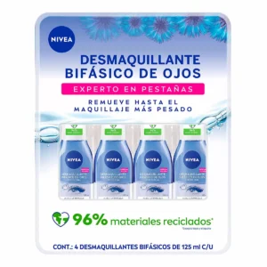 Nivea Desmaquillante Bifásico 4 pzas de 125 ml c/u