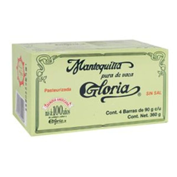 Gloria Mantequilla en Barra Sin Sal 360 g